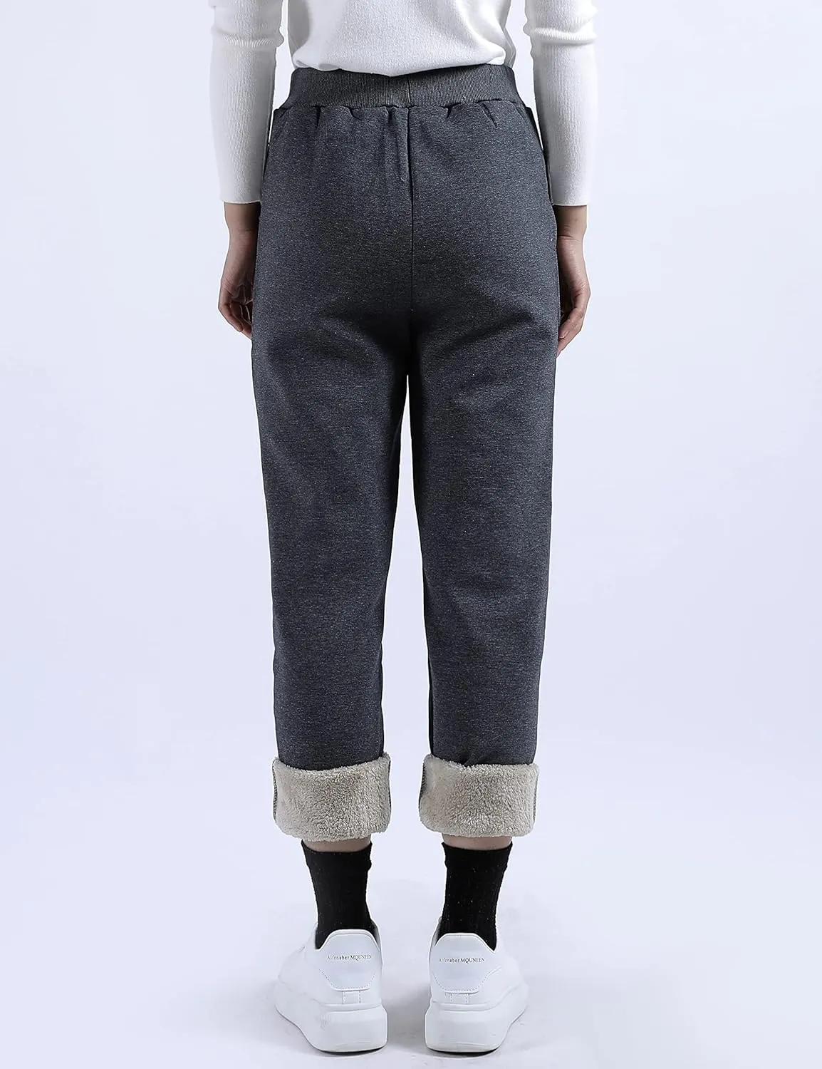 Yeokou Warm Sweatpants Womens Fleece Sherpa Lined Winter Active Running Jogger Pants