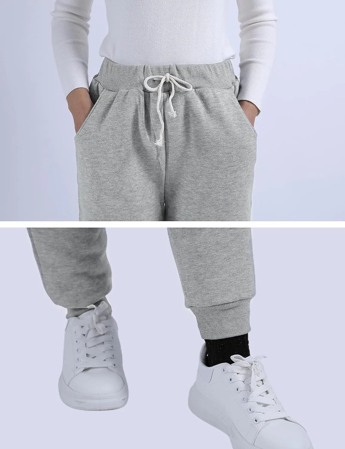 Yeokou Womens Sherpa Lined Sweatpants Winter Warm Fleece Joggers Casual Lounge Pants