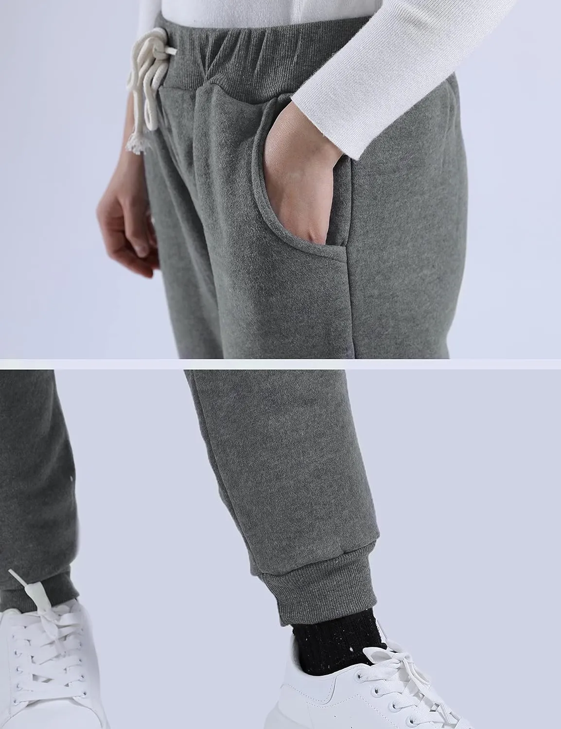 Yeokou Womens Sherpa Lined Sweatpants Winter Warm Fleece Joggers Casual Lounge Pants