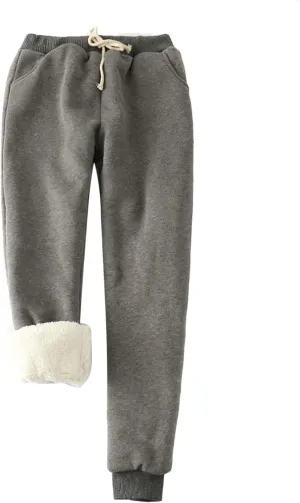 Yeokou Womens Sherpa Lined Sweatpants Winter Warm Fleece Joggers Casual Lounge Pants