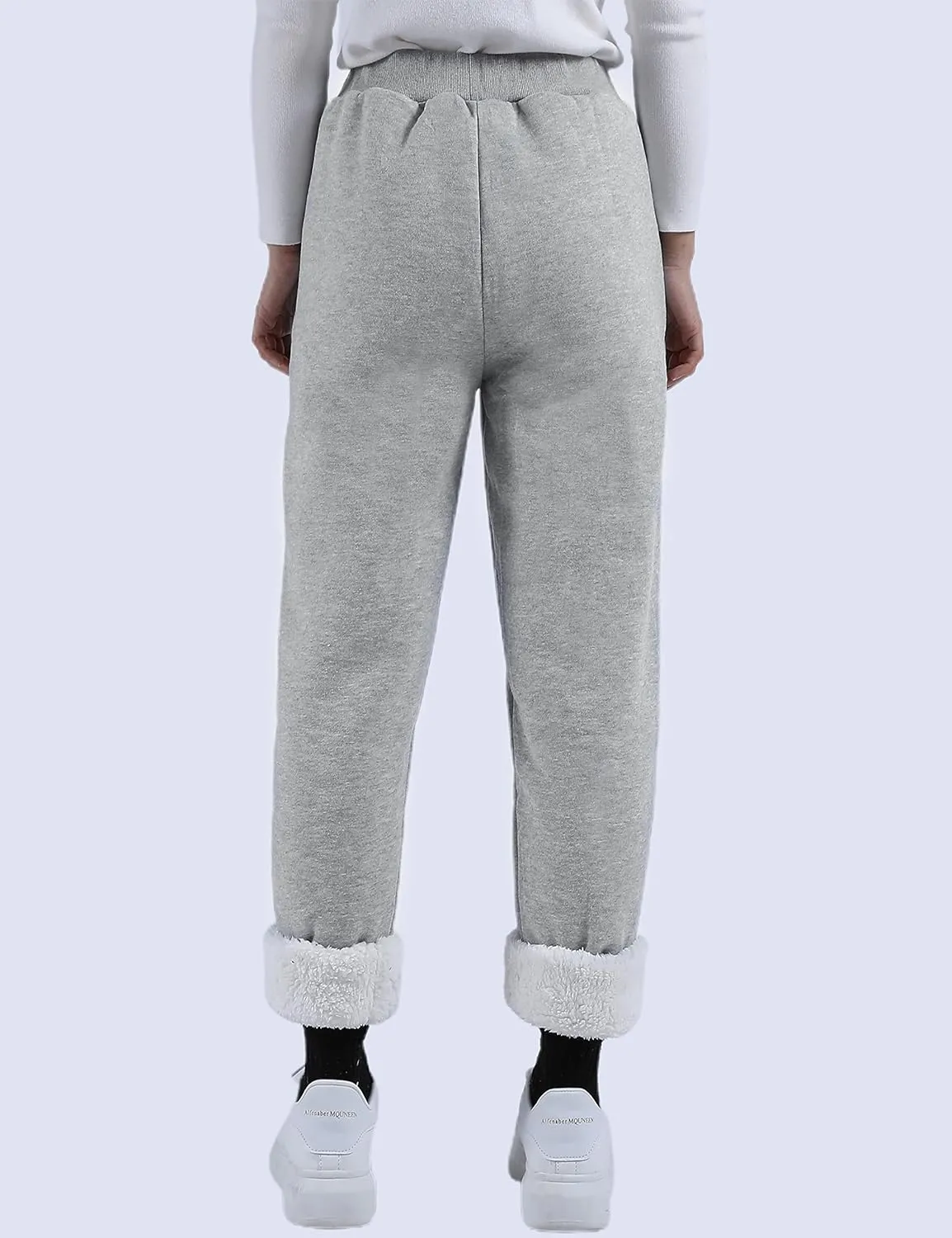 Yeokou Womens Sherpa Lined Sweatpants Winter Warm Fleece Joggers Casual Lounge Pants