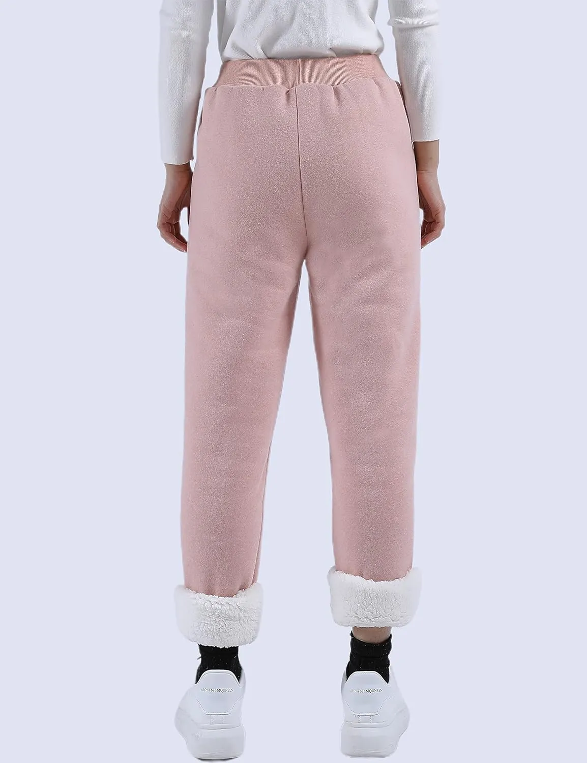 Yeokou Womens Sherpa Lined Sweatpants Winter Warm Fleece Joggers Casual Lounge Pants