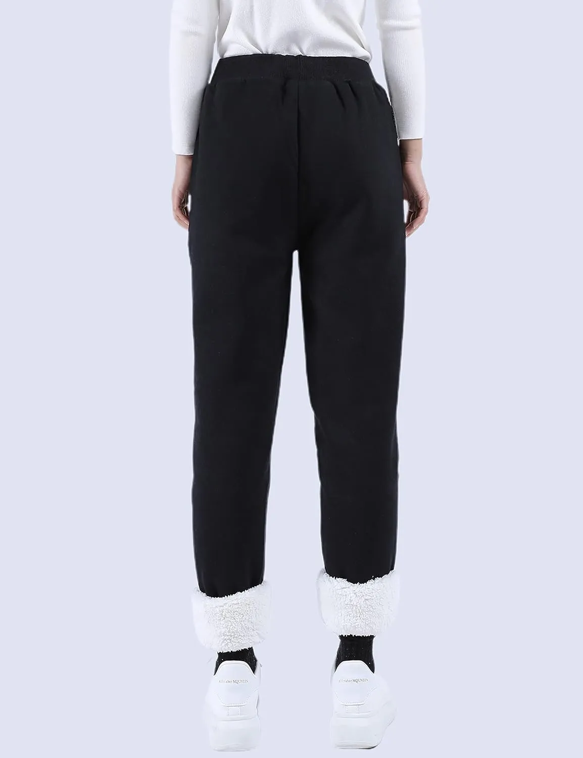 Yeokou Womens Sherpa Lined Sweatpants Winter Warm Fleece Joggers Casual Lounge Pants