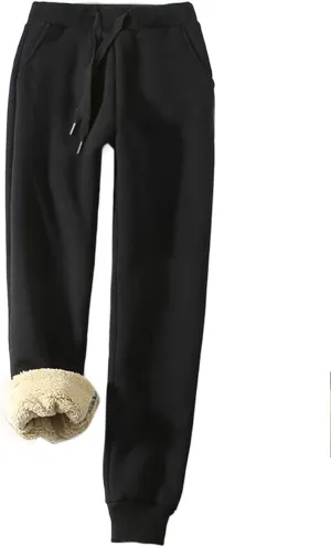 Yeokou Women's Warm Sherpa Lined Athletic Sweatpants Jogger Fleece Pants
