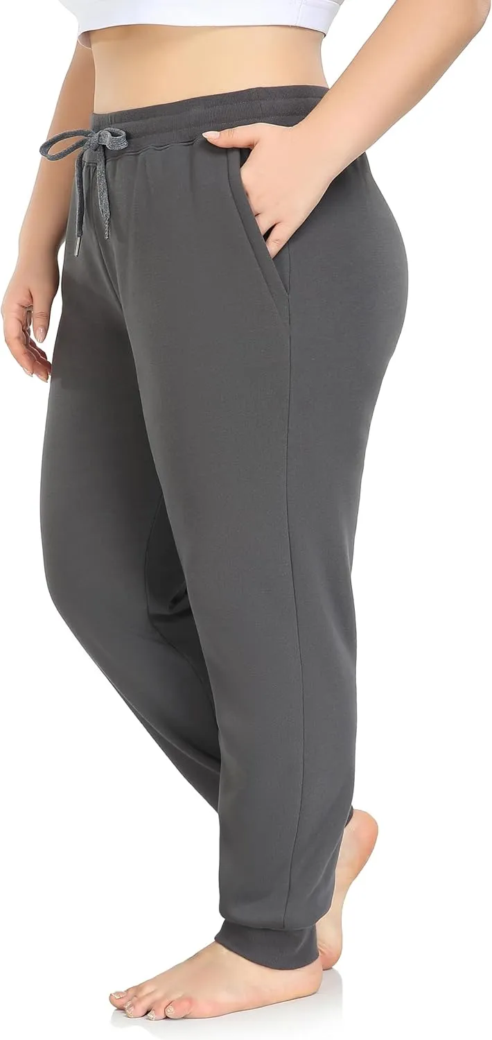 ZERDOCEAN Women's Plus Size Sherpa Fleece Lined Sweatpants Athletic Joggers Thermal Winter Warm Pants Drawstring