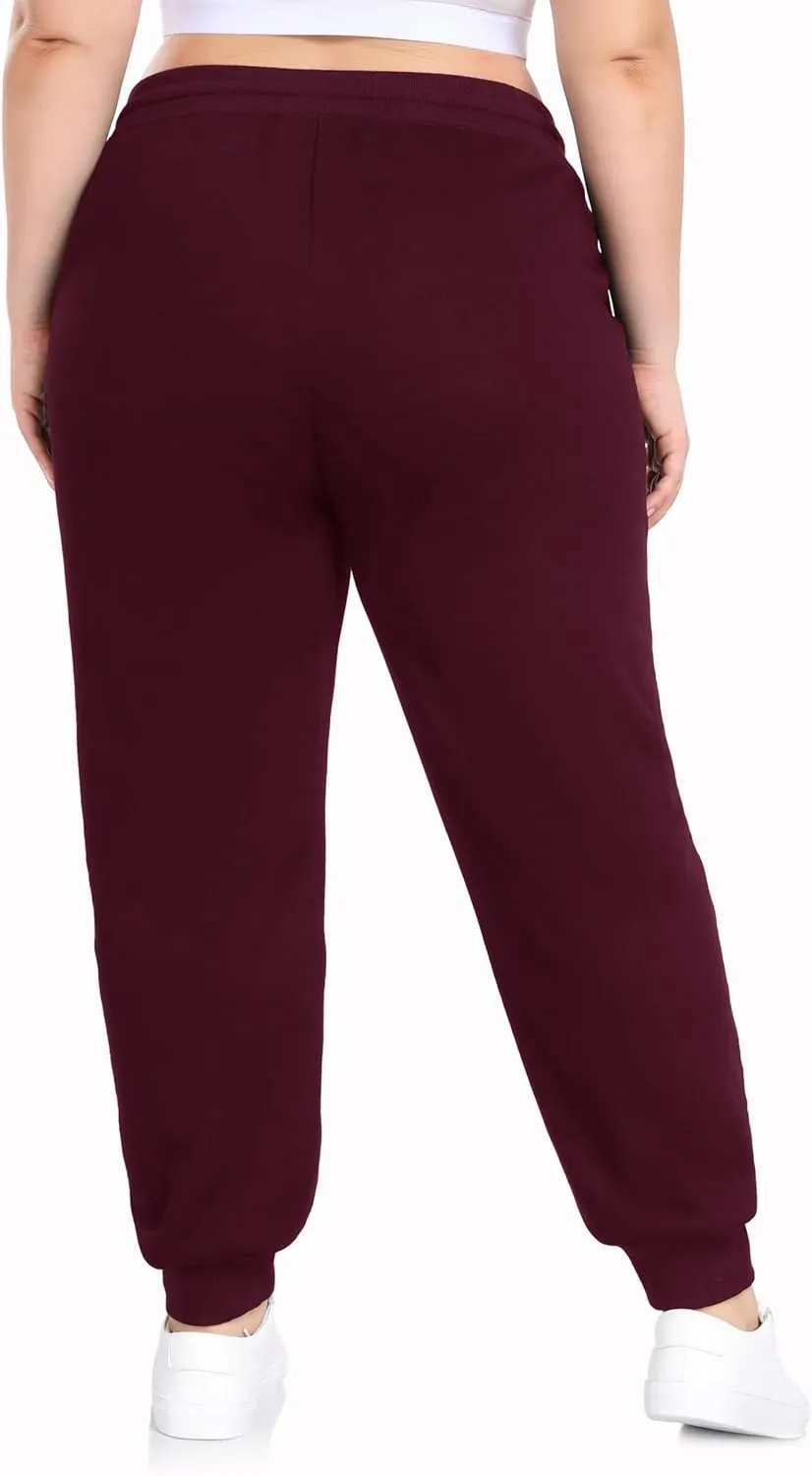 ZERDOCEAN Women's Plus Size Sherpa Fleece Lined Sweatpants Athletic Joggers Thermal Winter Warm Pants Drawstring