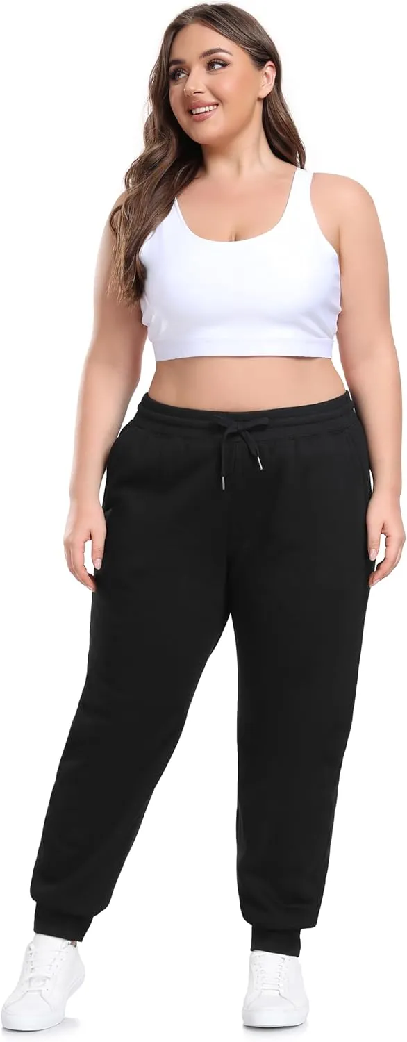 ZERDOCEAN Women's Plus Size Sherpa Fleece Lined Sweatpants Athletic Joggers Thermal Winter Warm Pants Drawstring