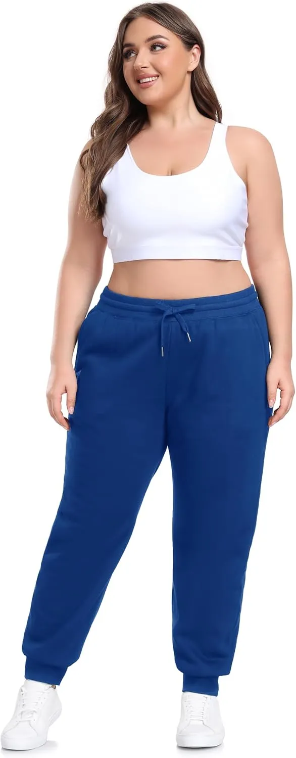 ZERDOCEAN Women's Plus Size Sherpa Fleece Lined Sweatpants Athletic Joggers Thermal Winter Warm Pants Drawstring