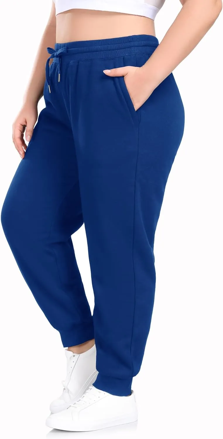 ZERDOCEAN Women's Plus Size Sherpa Fleece Lined Sweatpants Athletic Joggers Thermal Winter Warm Pants Drawstring