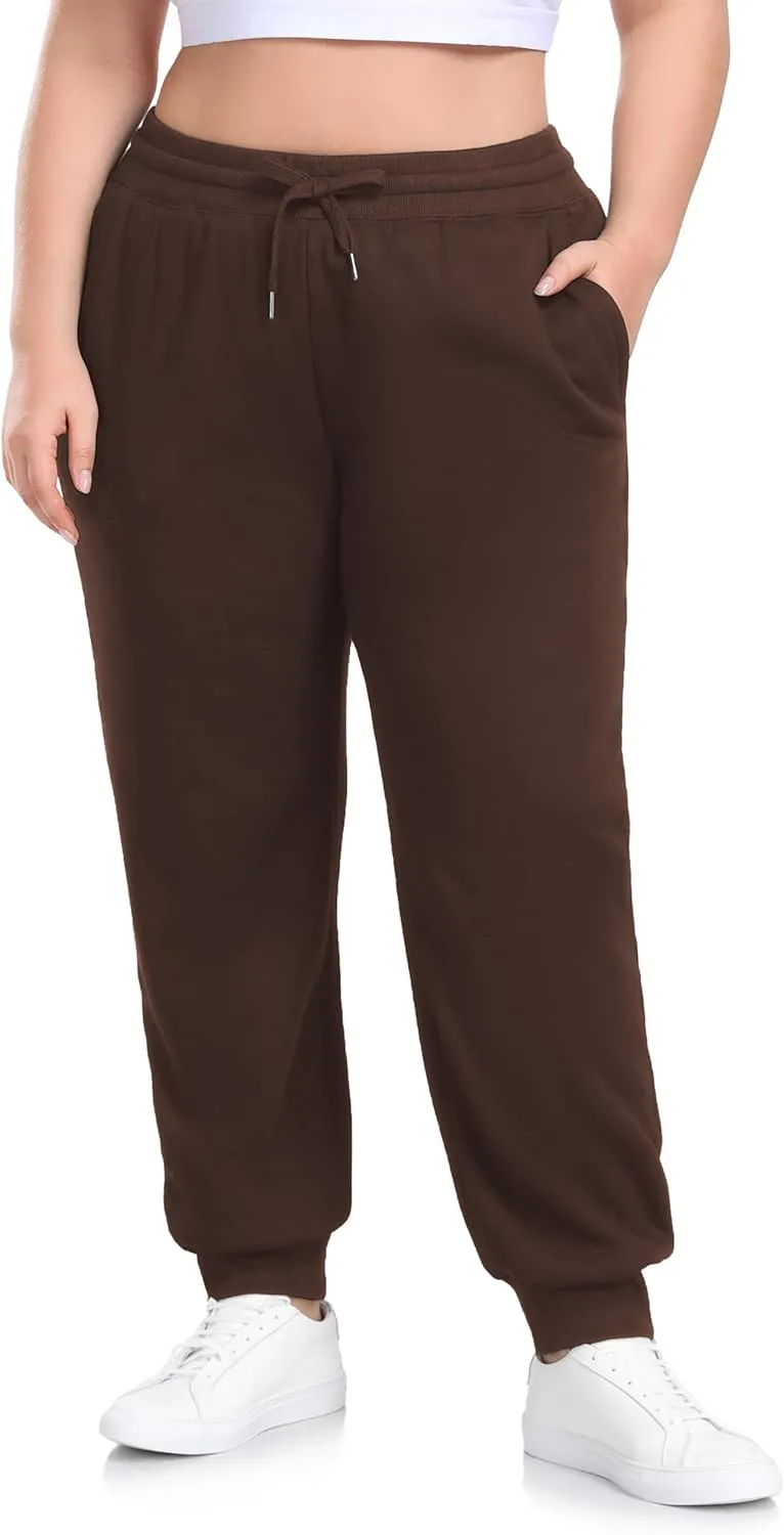 ZERDOCEAN Women's Plus Size Sherpa Fleece Lined Sweatpants Athletic Joggers Thermal Winter Warm Pants Drawstring