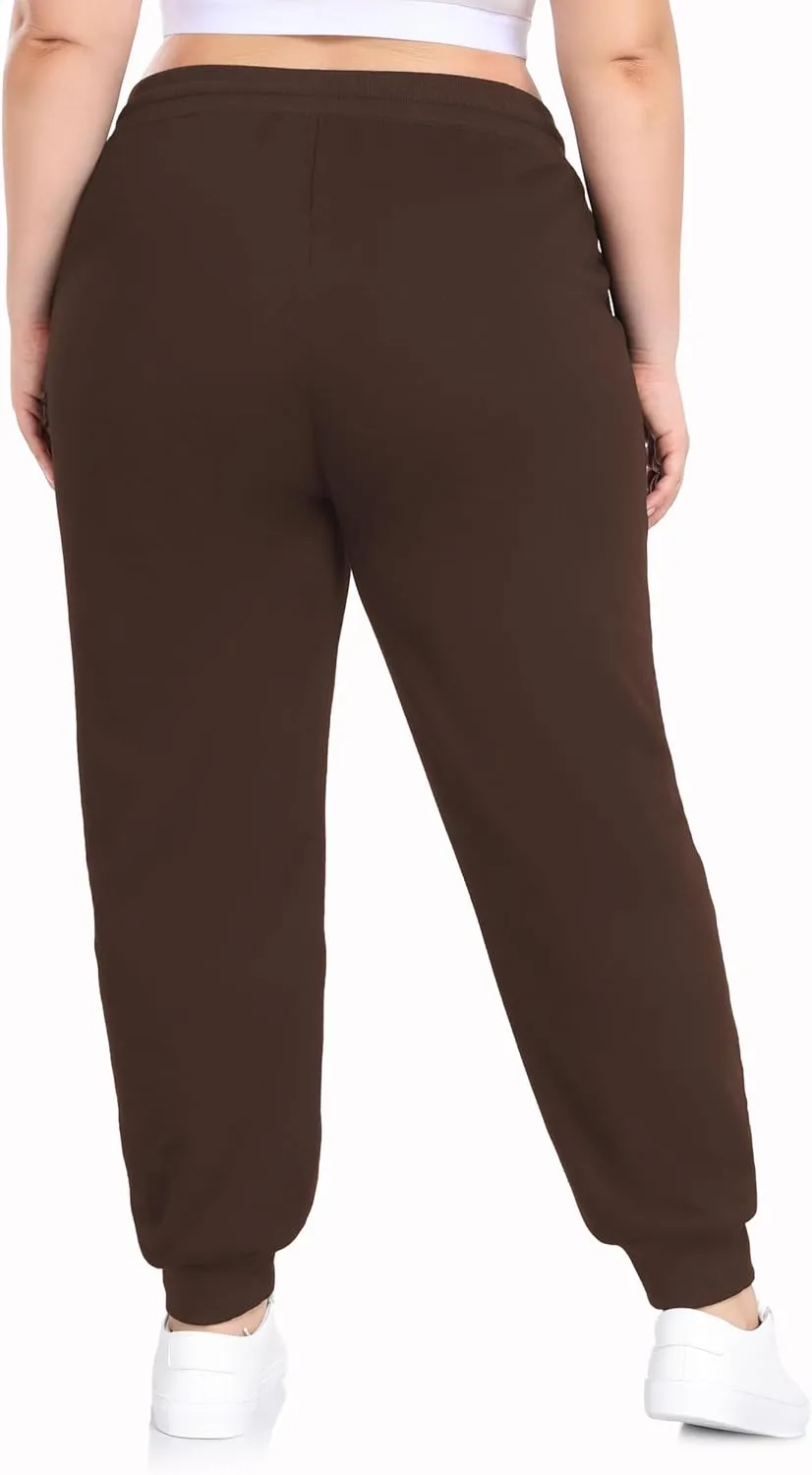 ZERDOCEAN Women's Plus Size Sherpa Fleece Lined Sweatpants Athletic Joggers Thermal Winter Warm Pants Drawstring