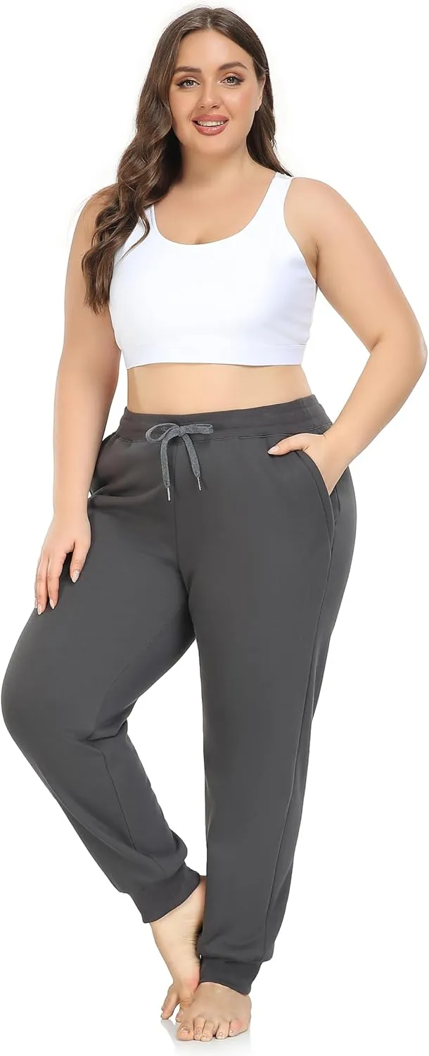 ZERDOCEAN Women's Plus Size Sherpa Fleece Lined Sweatpants Athletic Joggers Thermal Winter Warm Pants Drawstring