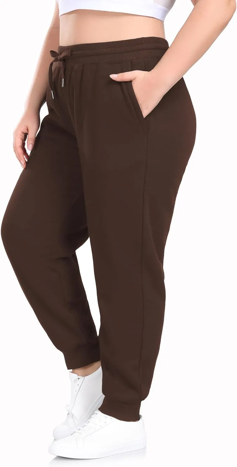 ZERDOCEAN Women's Plus Size Sherpa Fleece Lined Sweatpants Athletic Joggers Thermal Winter Warm Pants Drawstring