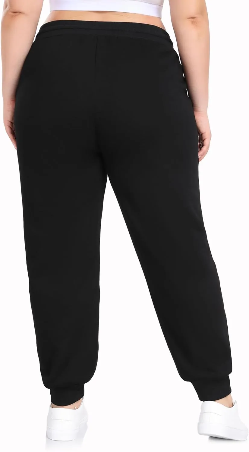 ZERDOCEAN Women's Plus Size Sherpa Fleece Lined Sweatpants Athletic Joggers Thermal Winter Warm Pants Drawstring