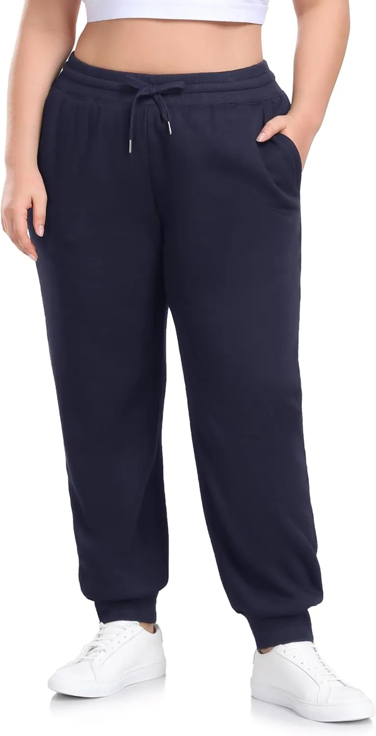 ZERDOCEAN Women's Plus Size Sherpa Fleece Lined Sweatpants Athletic Joggers Thermal Winter Warm Pants Drawstring