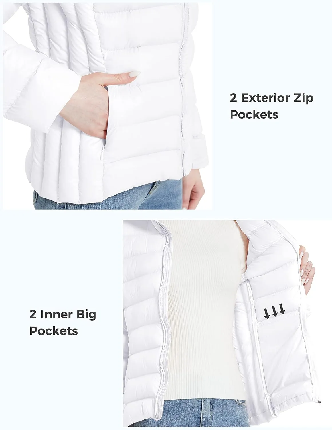 ZSHOW Women's Packable Puffer Jacket Windproof Lightweight Winter Coat