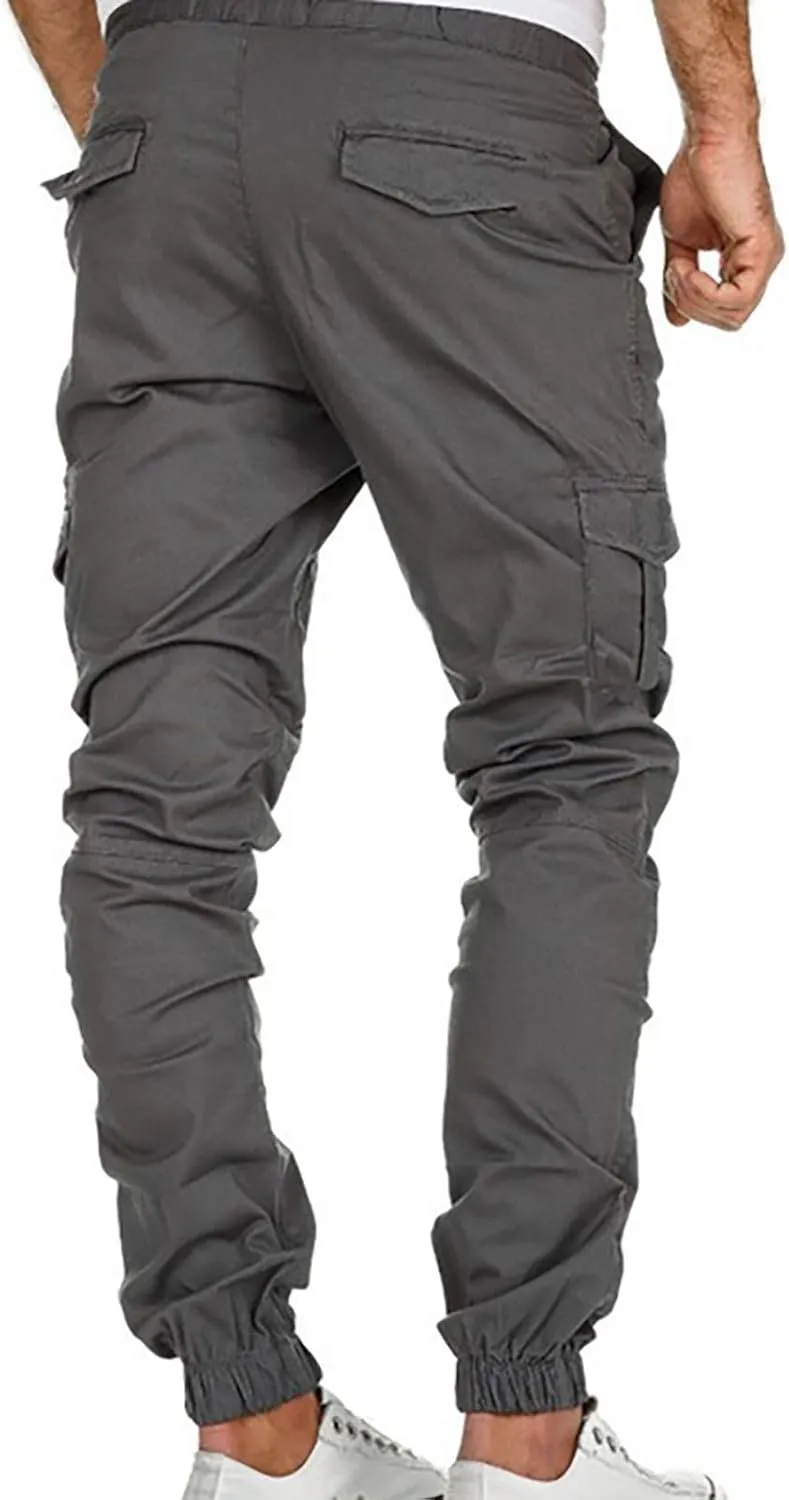ZYXTIM Cargo Jogger Pants for Men Big and Tall Slim Fit Multi-Pocket Basic Active Casual Tapered Sweatpants with Pockets