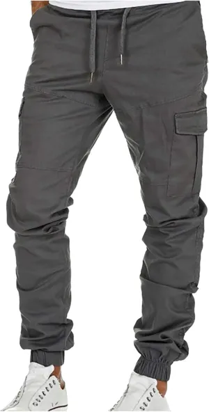 ZYXTIM Cargo Jogger Pants for Men Big and Tall Slim Fit Multi-Pocket Basic Active Casual Tapered Sweatpants with Pockets
